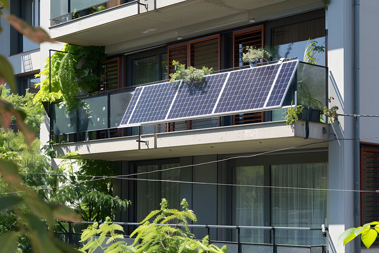 Balkon­kraftwerk bei HOFA-Elektro GmbH in Marktheidenfeld